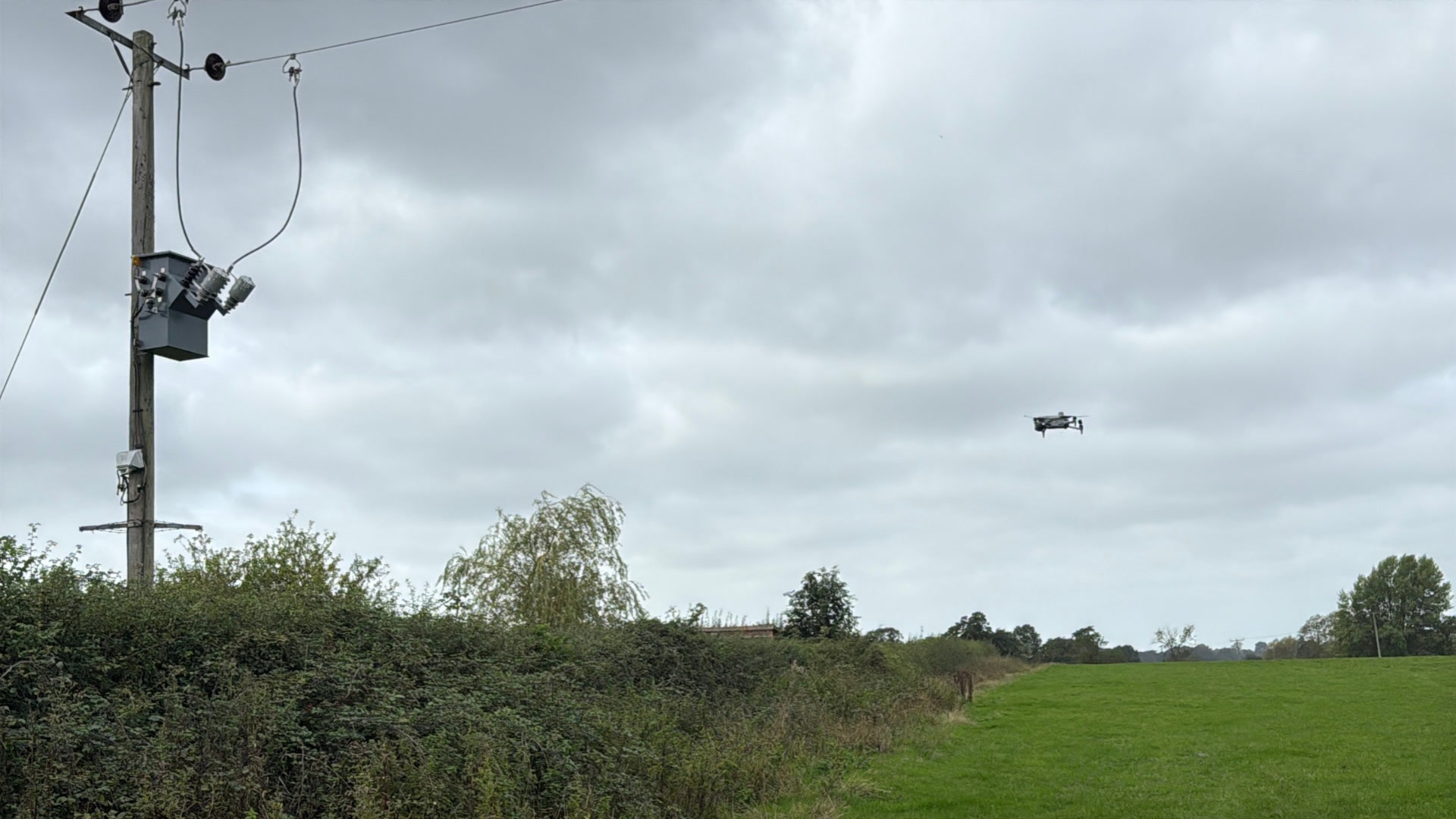 Team UAV inspecting pole-mounted transformers on behalf of NGED